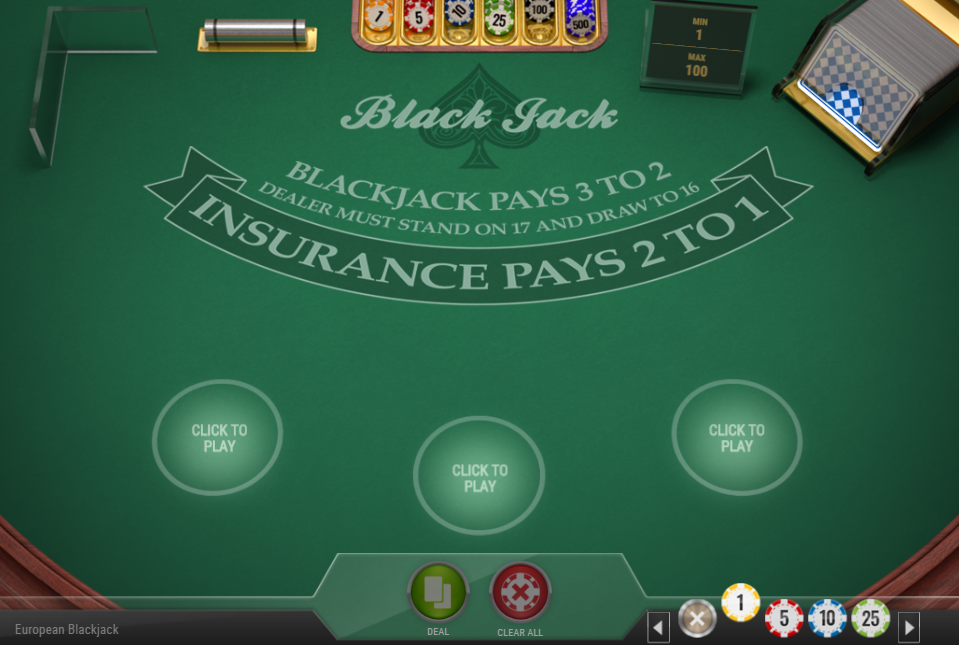 Blackjack stol